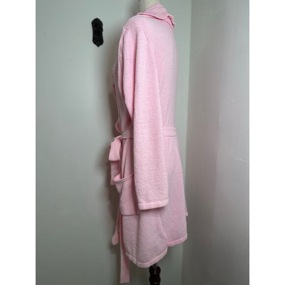 Lilly Pulitzer Soft Pink Plush Melville Ruffle Belted Robe Size XL - Picture 3 of 8